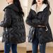 Women's Longline Quilted Puffer Coat Lightweight Hooded Winter Jacket Fashionable Oversized Casual Outerwear_voghion.com