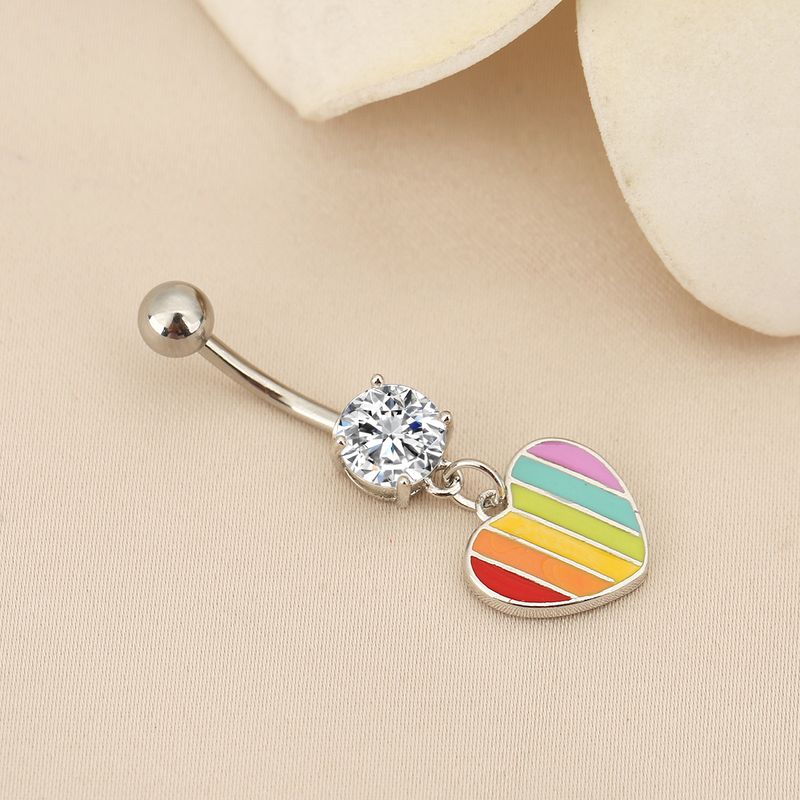 Bunter Love Drip Bauchnabelring - Modischer Körperpiercingschmuck_voghion.com