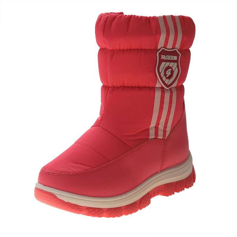 Kinder Schnee Mädchen neue Winter High Top gestreiften weiche Sohle Baumwolle Stiefel, Plüsch und dicke Isolierung, Kinder_voghion.com