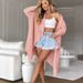 Elegant Oversized Long Sleeve V-Neck Women's Cardigan Sweater – Chic Loose Fit Longline Knit Coat For Fall & Winter_voghion.com