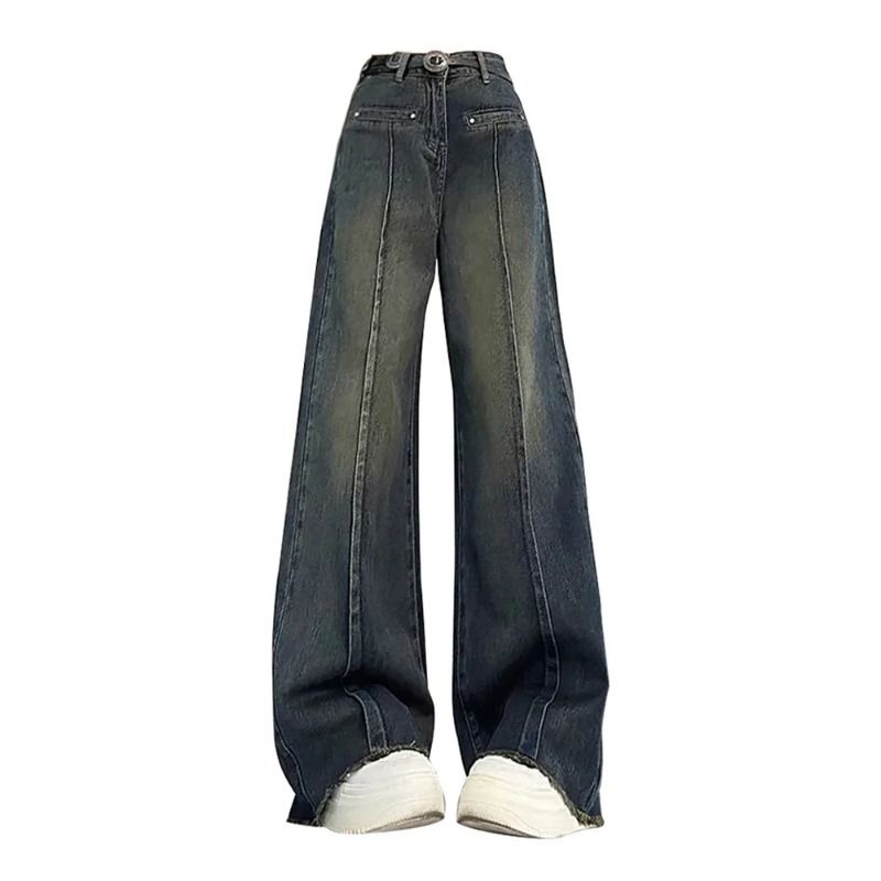 New Design Gyaru Jeans Trousers Vintage High Waist Casual Wide Leg Denim Pants Baggy Casual Tide Y2k Streetwear Hiphop Grunge_voghion.com