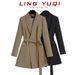 Women's Clothing high end temperament slim belt suit tops _voghion.com