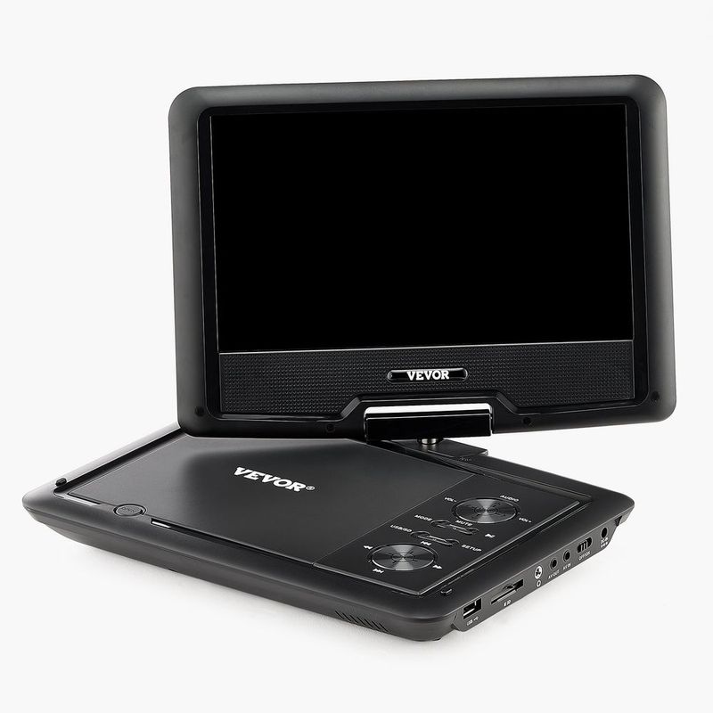 Portable DVD Player 10.1 Inch HD Swivel Display Screen 4 Hours Built-in Battery_voghion.com
