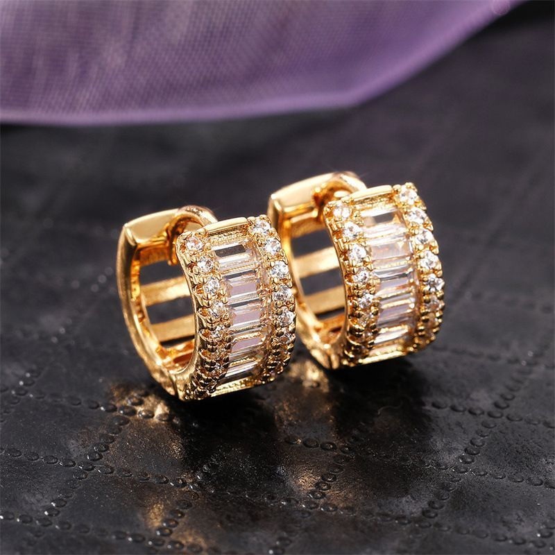 Fibbia per orecchini in zircone dal design alla moda, universale per uomini e donne_voghion.com