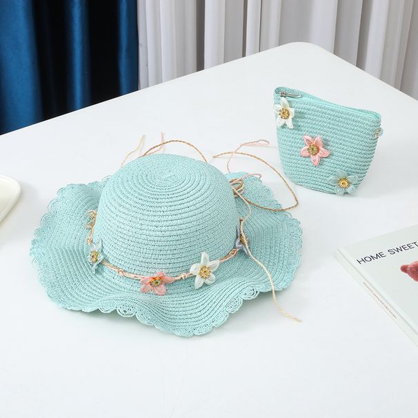 Pare-soleil pour enfants fille, sac printemps/été, ensemble de paille, protection solaire pour bébé, plage, Parent enfant, grand chapeau de soleil Eaf_voghion.com