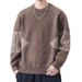 Maglione oversize a rombi – Pullover casual da uomo, in poliestere elasticizzato, traspirante e lavabile in lavatrice, nero/grigio/kaki_voghion.com