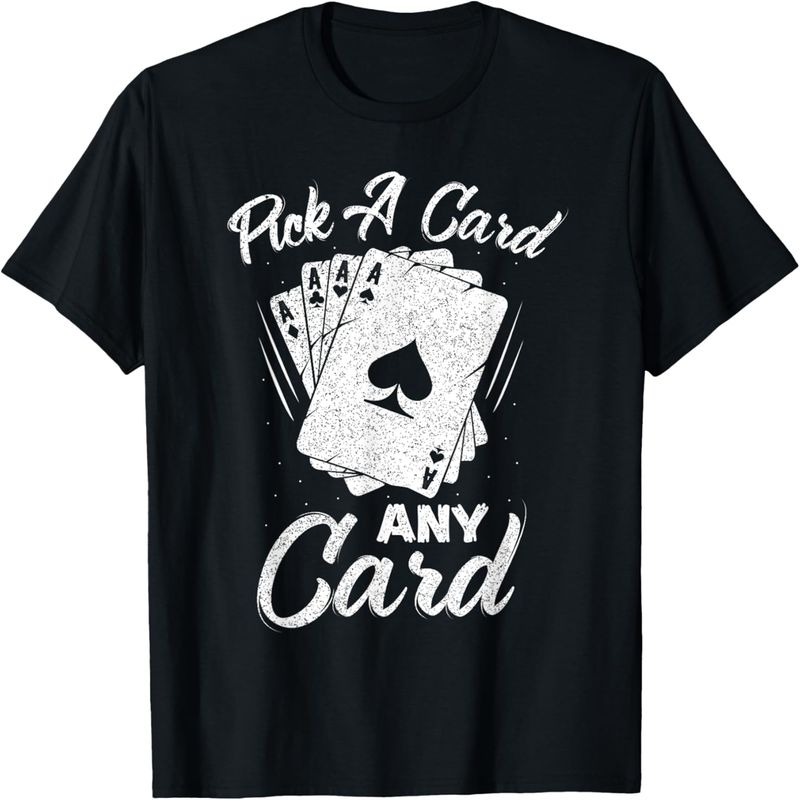 Zaubererkostüm, Kartentricks, wähle eine Karte, jede beliebige Karte, T-Shirt._voghion.com
