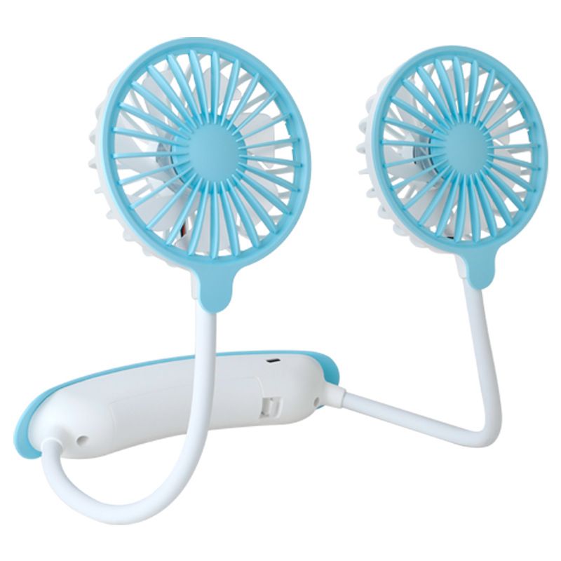 New Generation USB Rechargeable Small Outdoor Lazy Neck Hanging Fan Silent_voghion.com