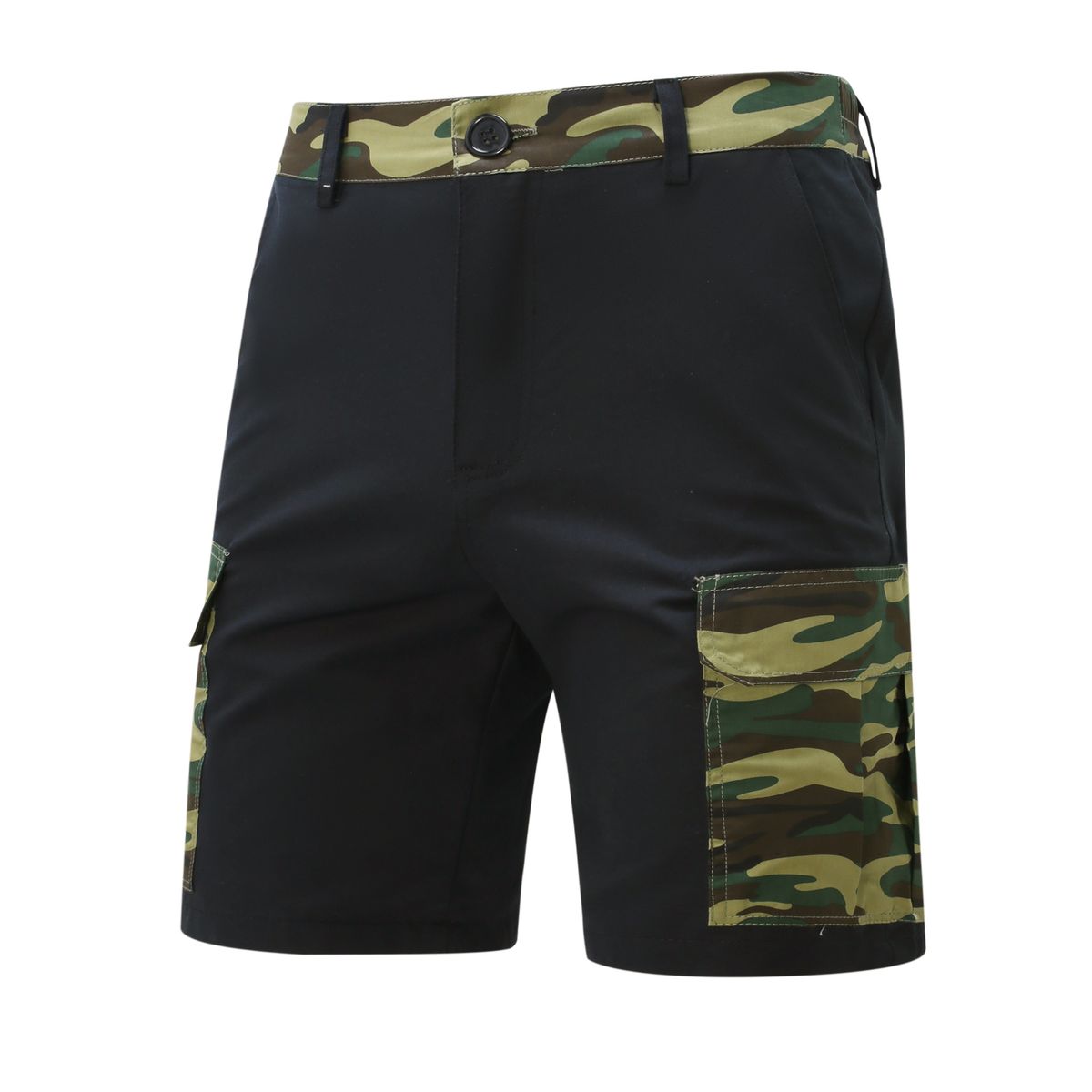 Frühling und Sommer Hauptförderung Neue Herren Block Multi-Pocket Mode Trendy Kontrastfarbe Vielseitige Cargo 5-Punkt_voghion.com