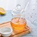 Glass Honey Jar With Wooden Dipper - Airtight Lid Elegant Storage For Honey Jam & Spreads (Dishwasher Safe 12OZ Capacity)_voghion.com