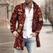 Men's Coat - New Fall/Winter Style Woolen Stand Collar Mid-Length Printed Casual Coat_voghion.com