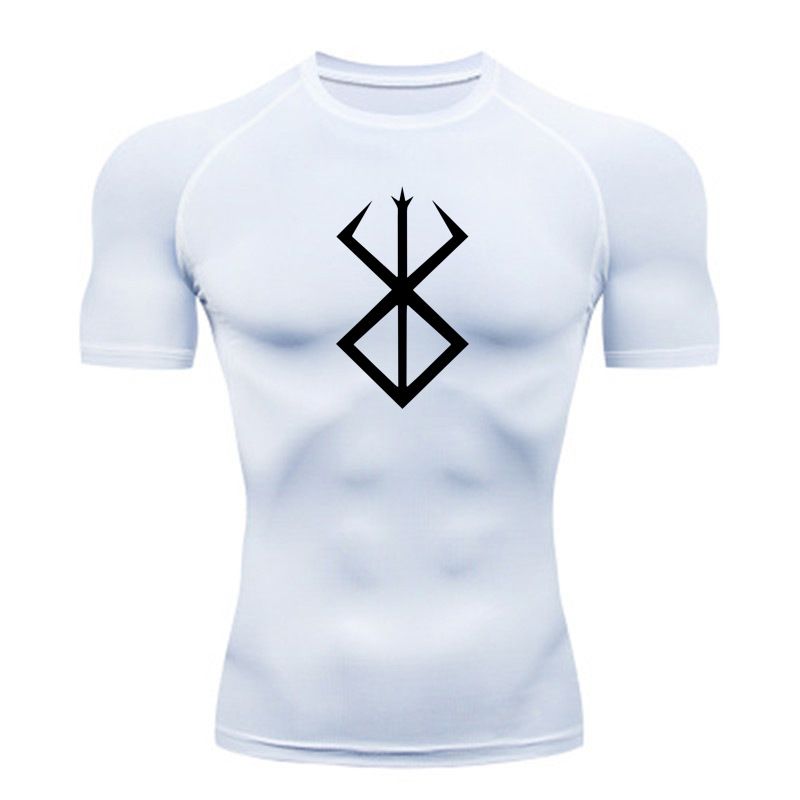 T-shirt de sport moulant à séchage rapide pour homme, vêtement de fitness à manches courtes, de course à pied, à haute élasticité, absorbant l'humidité, compression_voghion.com