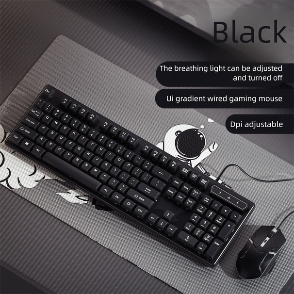 2025 New Model Dazzling Mechanical Feel Keyboard Moue Set Wired Silent Gaming E-port Dedicated Univeral For_voghion.com