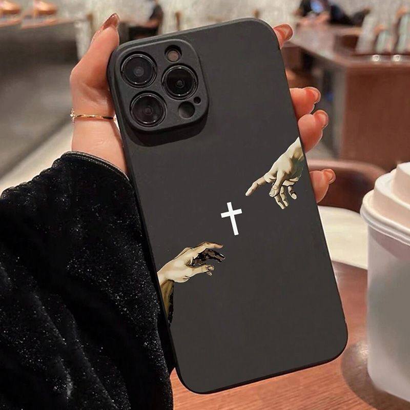 Anti-Shock maskica za telefon s Isusovim križem za iPhone 16 15 14 11 12 13 Pro Max Mini 7 8 Plus X XR XS Max SE 2020 2022 mekana maskica_voghion.com