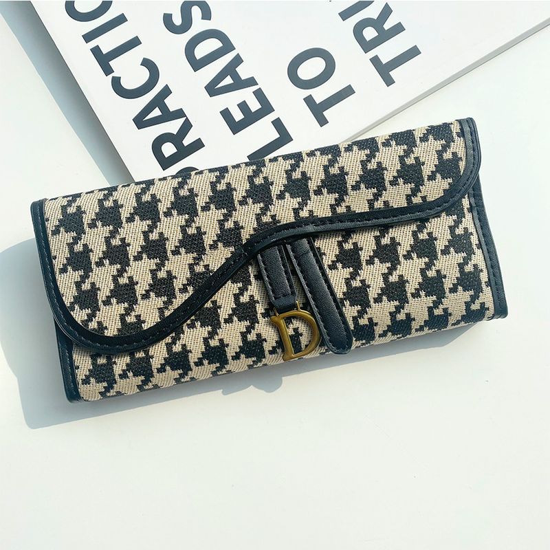 Retro Damen Geldbörse ins lang große Kapazität D Schnalle Kartenhalter multifunktionale dreifach gefaltete Clutch_voghion.com