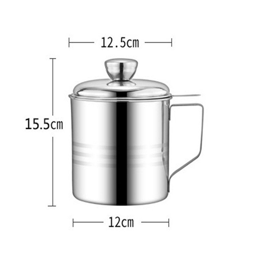 Contenitore per olio in acciaio inox con filtro, contenitore per olio da cucina da 1,2 l, per friggere, utensili da cucina_voghion.com