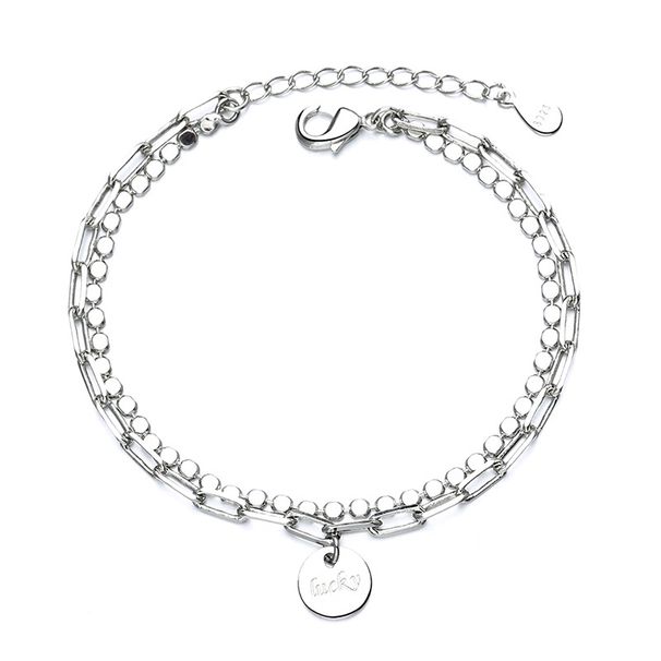 Gu Mao Ning Internet-Berühmtheit Runde Kette für Frauen Einfaches bestes Freund-Valentinstagsgeschenk Doppelschichtiges Glücksarmband_voghion.com