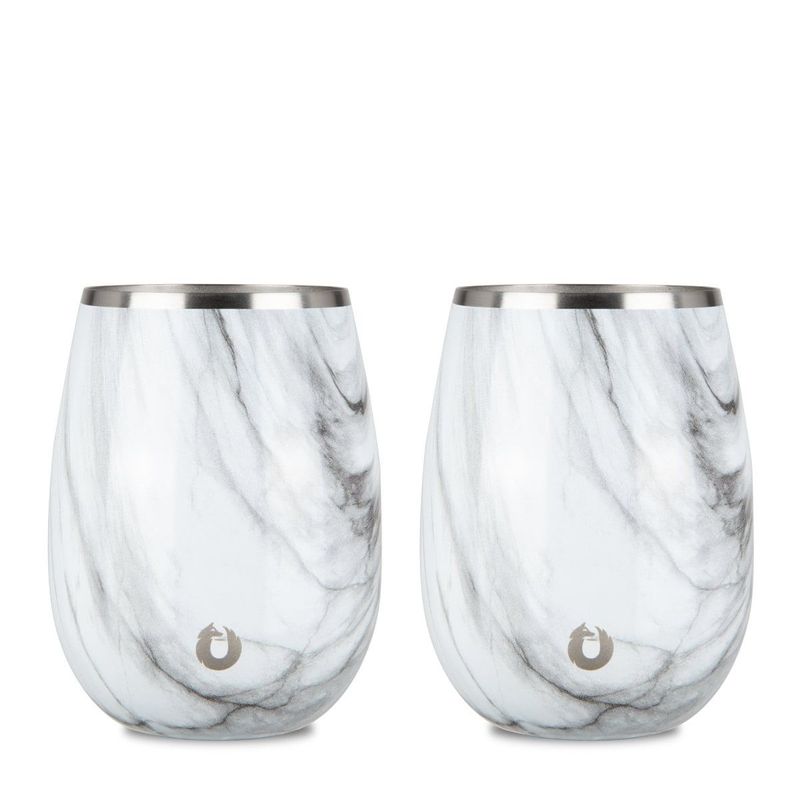 Stainless Steel Grand Pinot Wine Glass, Set Of 2 - Marble_voghion.com