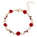 Französisches Blütenset für Damen Instagram Personalisiertes Temperament Rote Rose Halskette Armband Trend_voghion.com