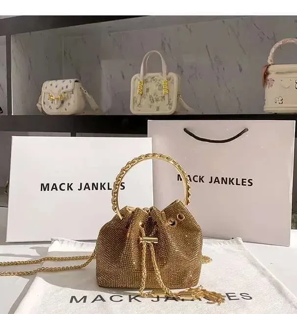 Rhies Dia Evening Clutch Designer Metal Ring Borsa da donna Borsa da sposa Borsa a secchiello Borsa a tracolla_voghion.com