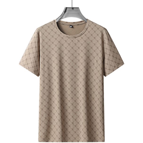 Maglietta sportiva estiva traspirante e elastica, a maniche corte, con scollo rotondo, in seta ghiacciata, taglie forti, da uomo_voghion.com