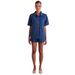 Casual Style 2025 Summer New Washed Solid Color Short Sleeve Shirt And Shorts Denim Set For Women_voghion.com