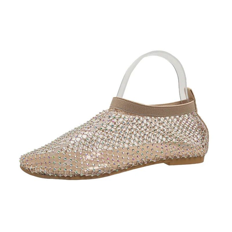 2023Trend Hollow Crystal Vrouwen Herfst Nieuwe Wandelschoenen Designer Casual Vrouwelijke Schoenen Flats Enkel Mesh Ronde Neus Mujer Zapatos_voghion.com