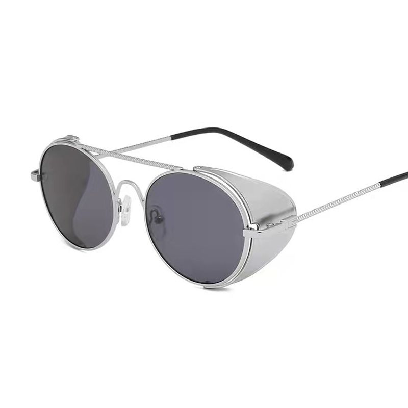 Nuovi occhiali da sole avvolgenti con montatura in rete in stile Steampunk e ribaltamento laterale_voghion.com