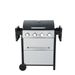 Barbecue a gas propano a 4 fuochi, potenza 34200 BTU, con griglie di cottura in smalto metallico per barbecue all'aperto, tavolo laterale pieghevole, cestino appeso, acciaio inossidabile_voghion.com