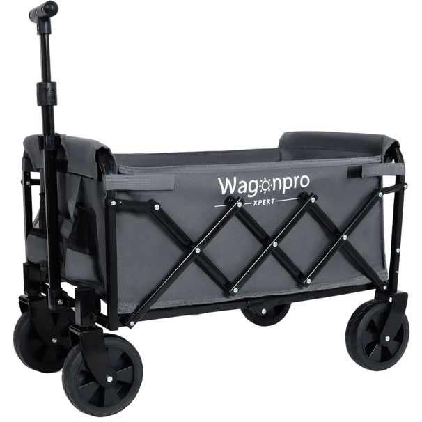 Expandable Dual-Layer Utility Wagon With 100% Extra Space - 225lbs Grocery Cart For Camping, Shopping, Sports, Gardening, Fishing, Gray_voghion.com