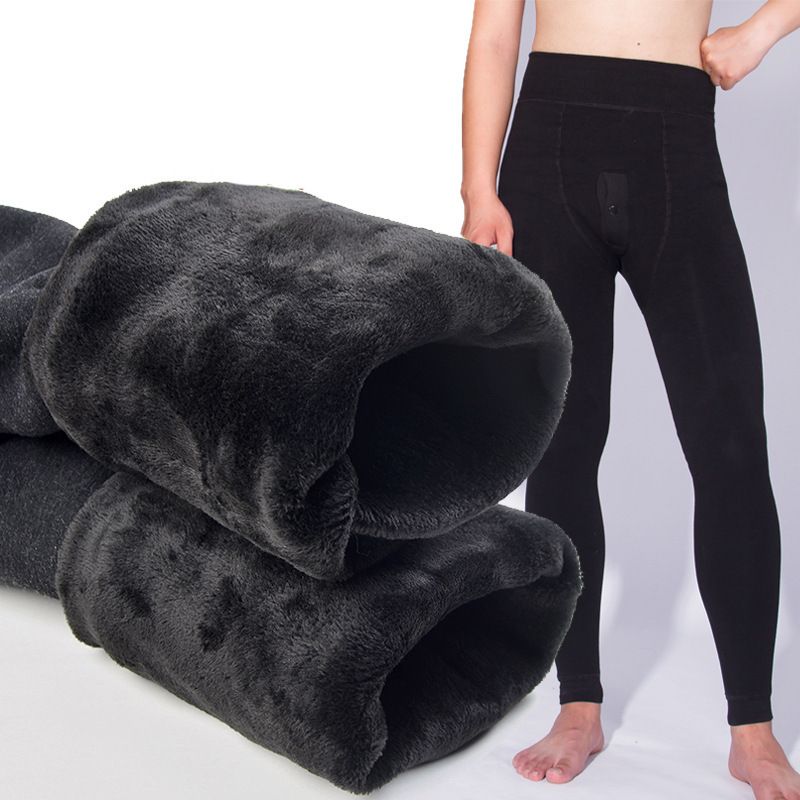 Thickened Fleece-Lined Leggings for Men_voghion.com