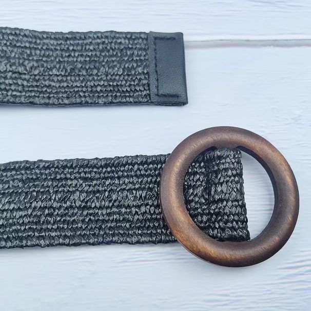 Cintura da donna in paglia intrecciata in stile coreano 2025, semplice, versatile, decorativa, elastica_voghion.com