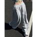 Damen-Cargohose – Stylische, locker sitzende Streetwear-Jogginghose mit Taschen, hochelastisches Polyester (Grau)_voghion.com