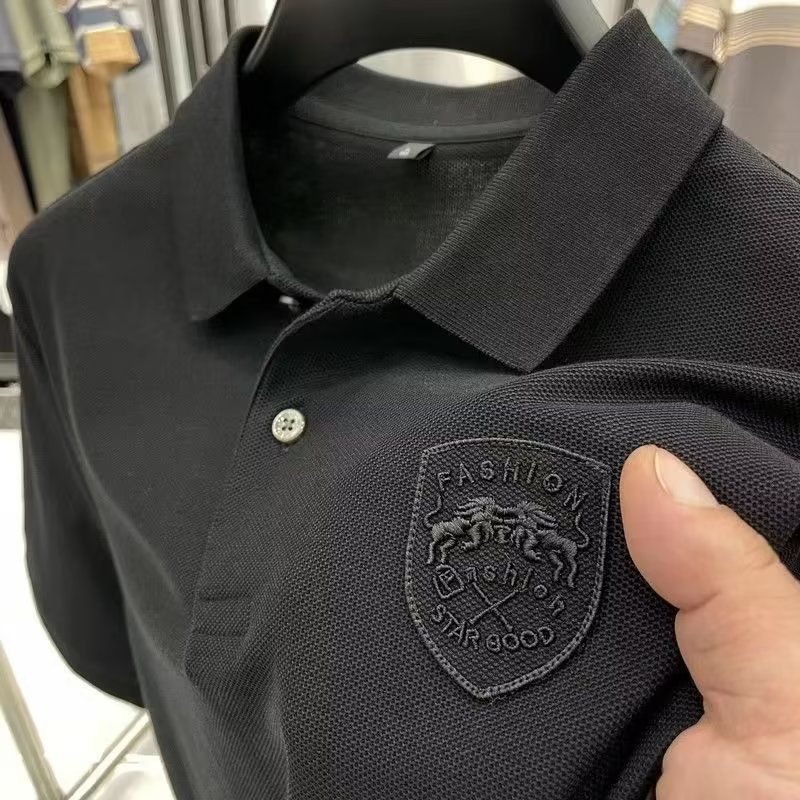 Męska koszulka polo z krótkim rękawem, wysokiej jakości, letnia, lekka, swobodna, z haftowanymi klapami, z wysokiej jakości materiału, z nadrukiem, na wierzchu_voghion.com