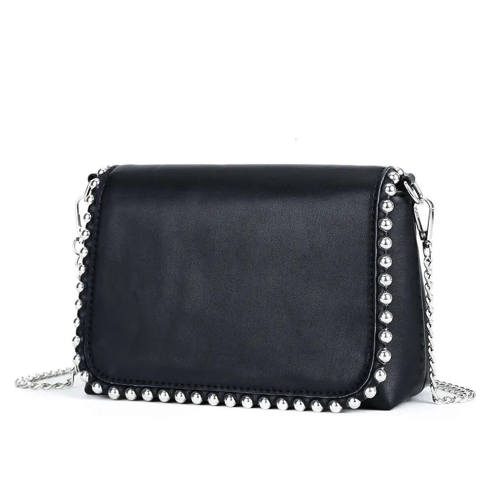 Borsa da donna di alta qualità con tracolla a catena quadrata piccola con perline e fibbia magnetica, 2025_voghion.com