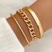 Cuban Chain Multi-layer Jewelry For Women Geometric Metal Bracelet 3-piece Set_voghion.com