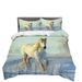 Mustang printed large horse duvet cover, American bedding making animal three piece set_voghion.com