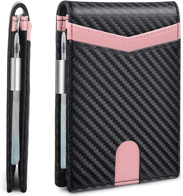 Ultra-Thin RFID Blocking Men's Wallet Minimalist Front Pocket Bifold Leather With ID Holder_voghion.com