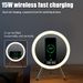 Smart Bluetooth Speaker Mirror Sound Box Desktop Alarm Clock With LED Night Light TF Music Player 15W Wireless Charger_voghion.com