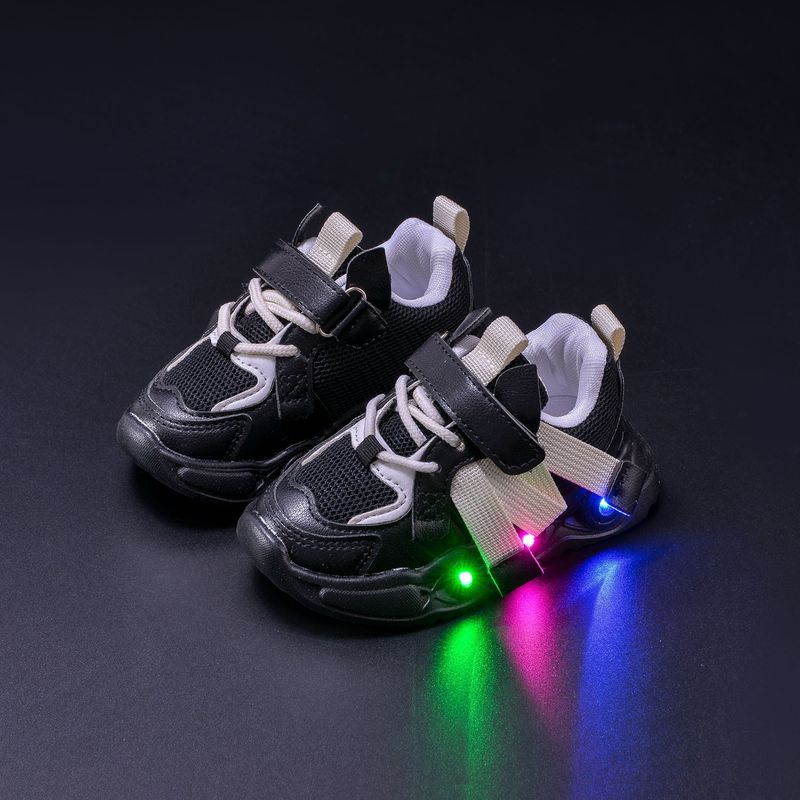Kid's Clothing Children's sports shoes with lights, new spring and summer models, 1-6 years old boys' breathable single shoes, running luminous shoes_voghion.com