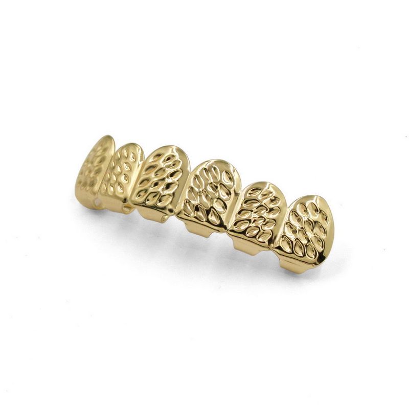 Tirantes de hip hop de gran venta, con patrón tallado bañado en oro, tirantes dorados, accesorios para parrilla de dientes de Halloween_voghion.com