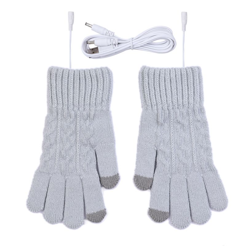 Unisex USB Heated Gloves - Touchscreen Compatible Knit Warm Gloves, Washable Hand Warmer For Laptop Use_voghion.com