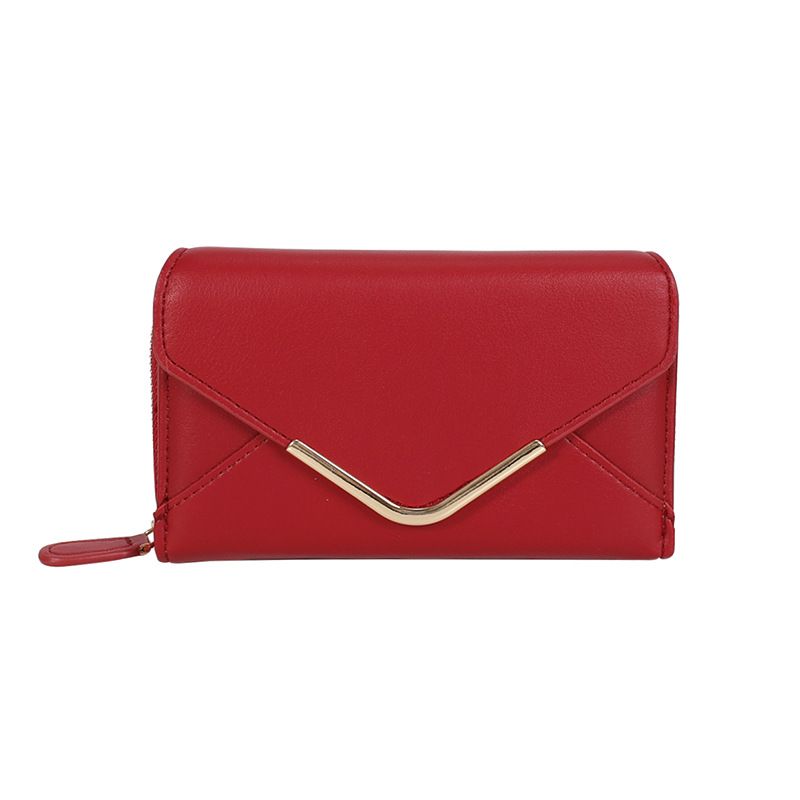 Coin Purses & Holders Simple High End Medium Envelope Women's Wallet Style Zipper Multi Card Slot PU Coin Card Holder_voghion.com