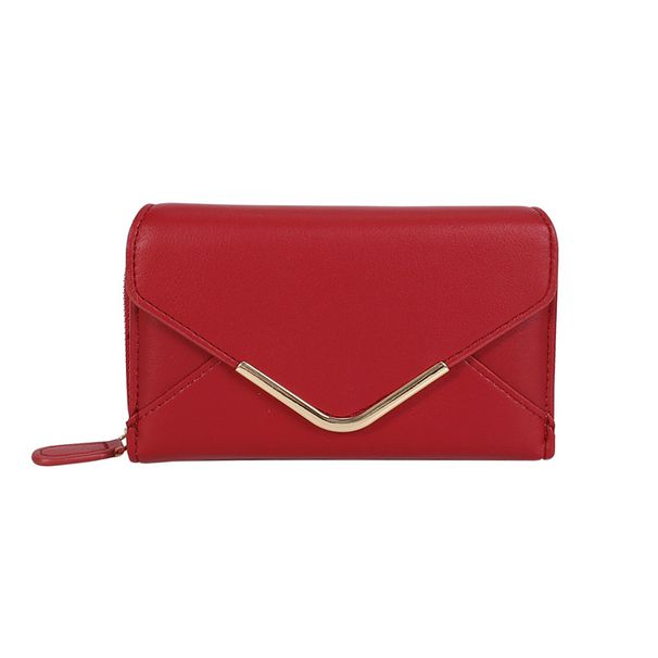 Coin Purses & Holders Simple High End Medium Envelope Women's Wallet Style Zipper Multi Card Slot PU Coin Card Holder_voghion.com