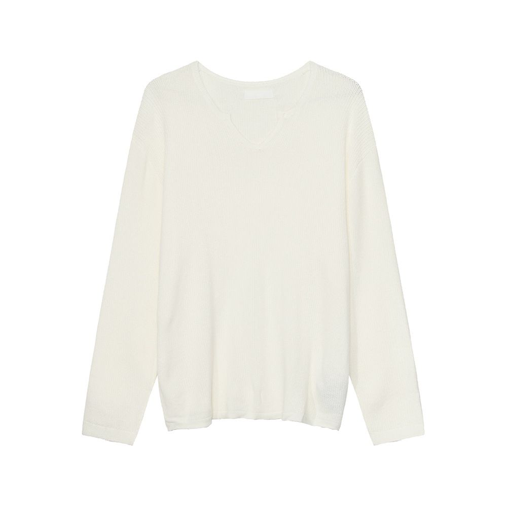 MTLCLOTHES Men's Clothing|Korean Version Ins Fashion Irregular Collar 272g Lazy Style Casual Knitted Sweater Top_voghion.com