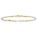 14K Two-tone Polished Twisted Link Anklet_voghion.com