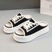 K8701 Canvas Half Summer Versatile Shoes Breathable Thick Sole Height-Increasing Slippers Student Sandals For Women_voghion.com