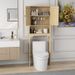Mensole in rattan, bagno aperto con sopra le ante, ripiano regolabile, mobiletto per WC in legno naturale con 2 ripiani e contenitori_voghion.com