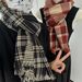 Plaid double face per donna in autunno inverno, versione coreana di ins, cashmere, coppia di studenti versatili_voghion.com