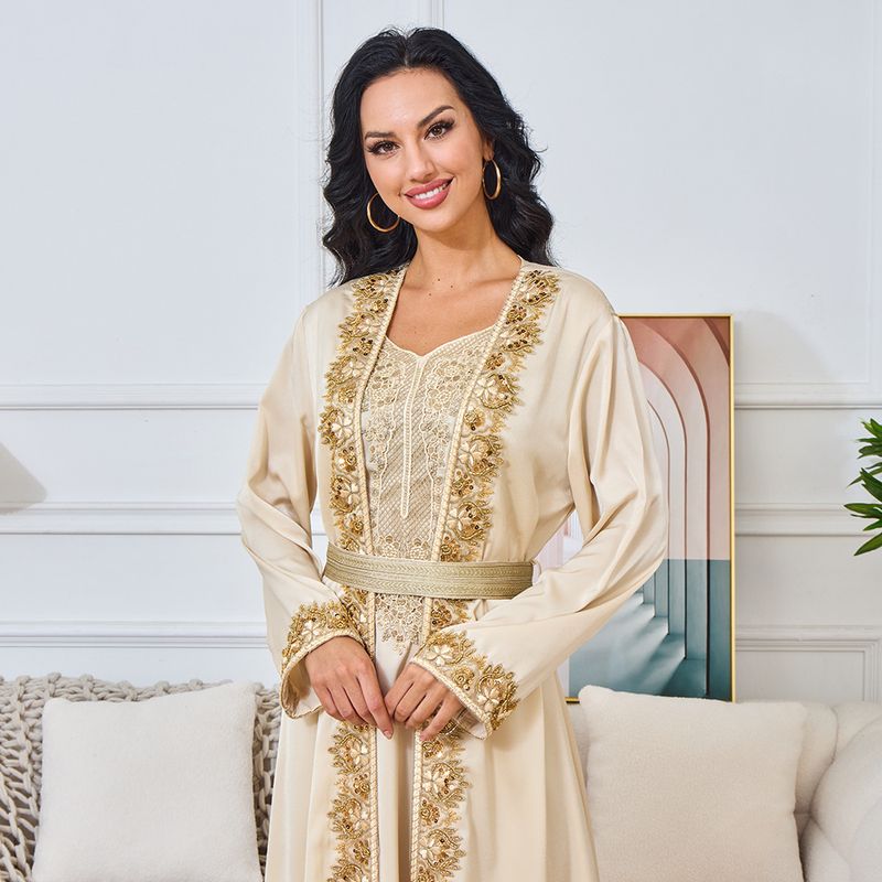 Damenbekleidung Abendkleid Sommer Neue Mode Perlenkleid Langarm Strickjacke Zweiteiliges Set_voghion.com